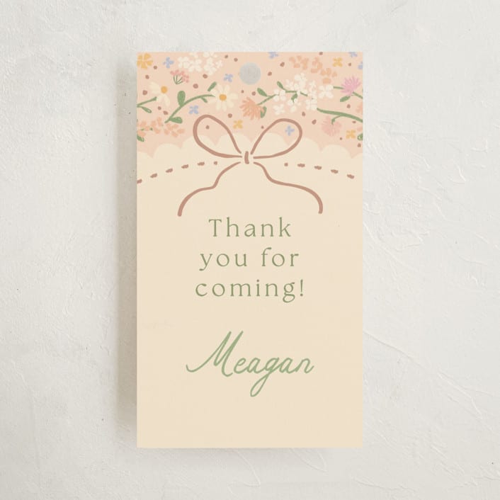 "New blooms" - Baby Shower Favor Tags in Ballet Slipper by Jennifer Wick - Front