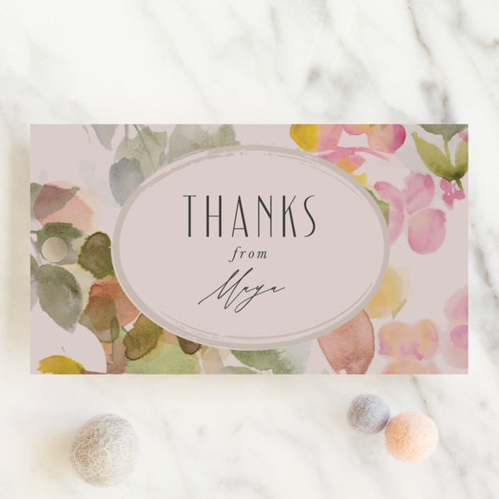 "floral jewels" - Baby Shower Favor Tags in Wild Berry by Lori Wemple - Front
