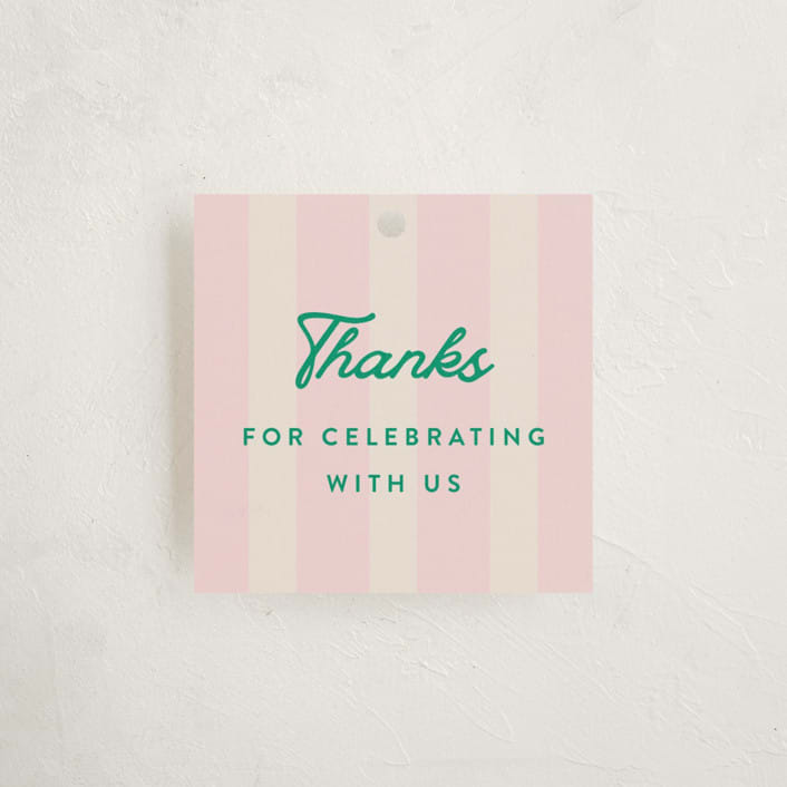 "Preppy Confetti" - Baby Shower Favor Tags in Peony by Olivia Raufman - Front