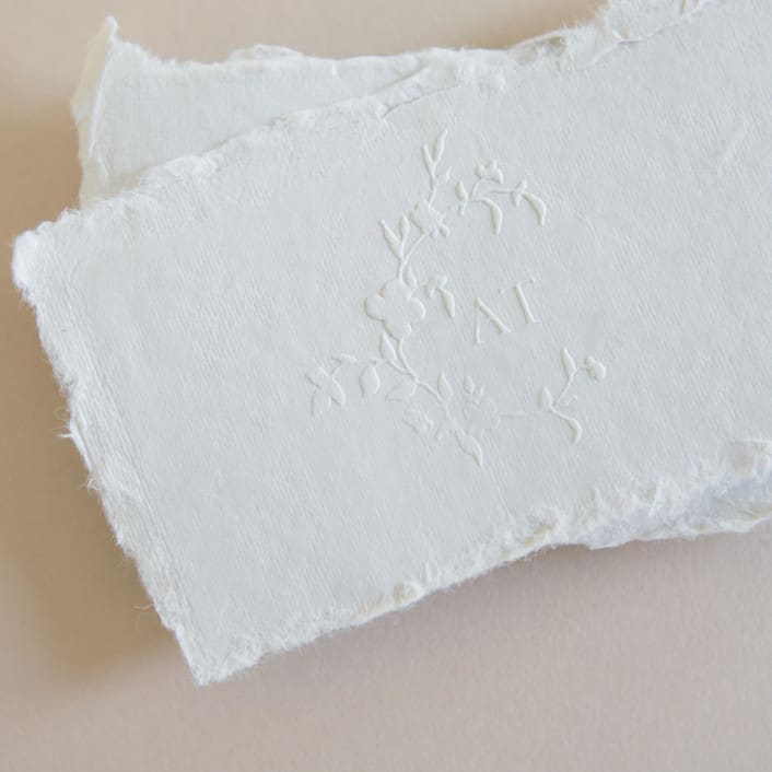 "Paper Embosser Monogram No.12 Romantic Circle Laurel" - Embossers in silver by Jenny Sanders