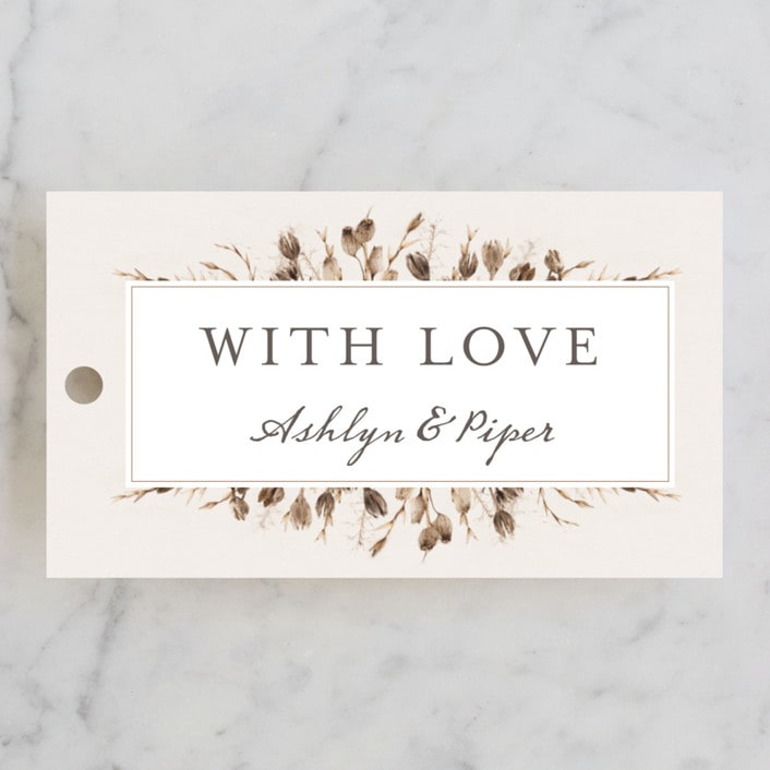"Gone To Seed" - Wedding Favor Tags in Taupe by Honeybunch Studio - Front