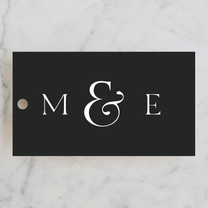 "Finley" - Wedding Favor Tags in Graphite by Kristie Kern - Front