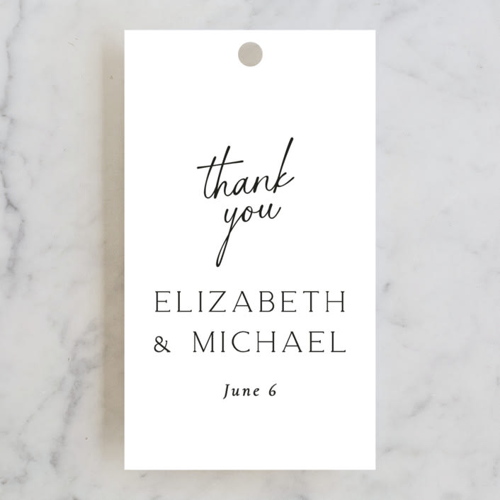 "Symphony" - Wedding Favor Tags in Pearl by Jackie Mangiolino - Front