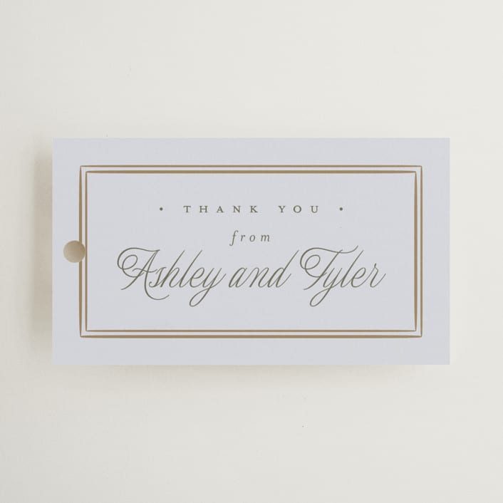"Flowering Vine" - Wedding Favor Tags in Bluebell by Everett Paper Goods - Front