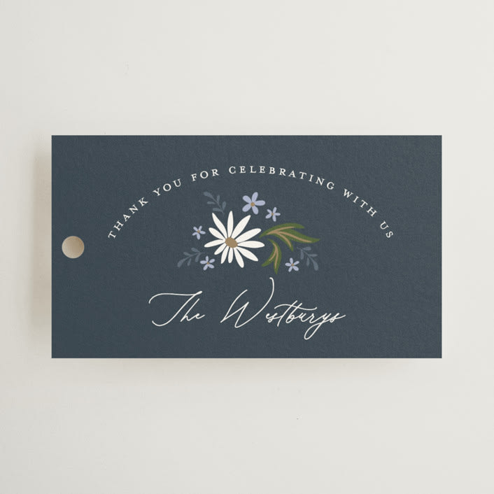 "Sadie" - Wedding Favor Tags in Periwinkle by Erin German - Front