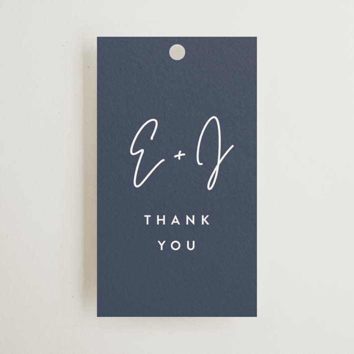 "Marked" - Wedding Favor Tags in Navy by JoAnn Jinks - Front