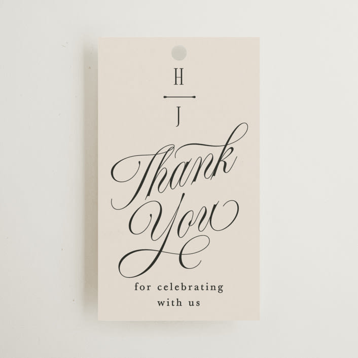 "Mirin" - Wedding Favor Tags in Linen by Kate Ahn - Front