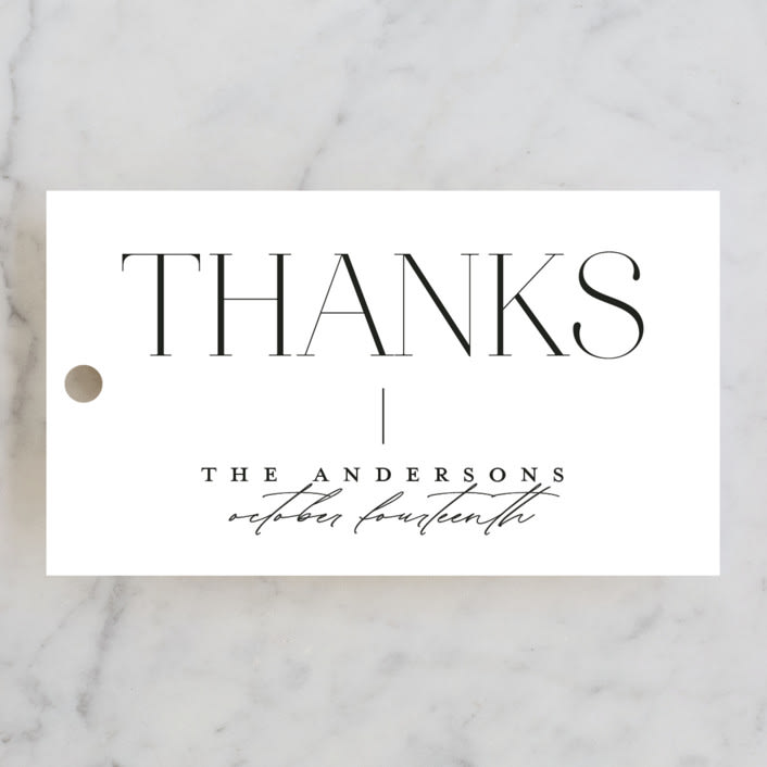 "Modern Type" - Wedding Favor Tags in Moon by Heather Cairl - Front