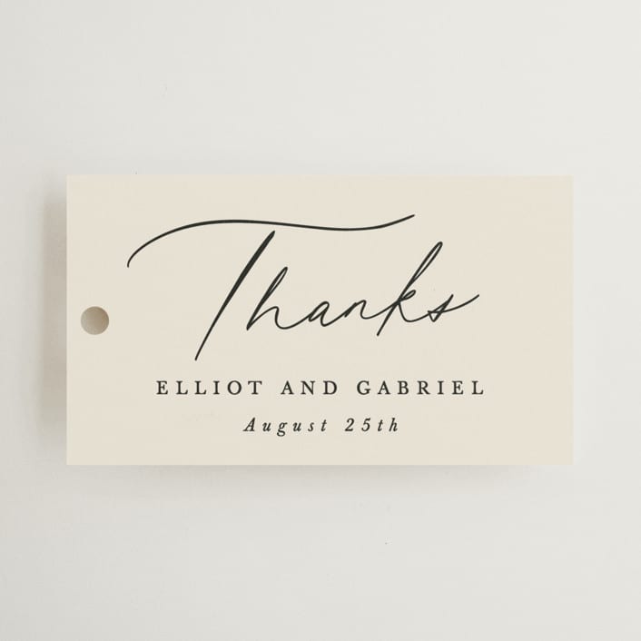 "Scripted Names" - Wedding Favor Tags in Ecru by Hooray Creative - Front