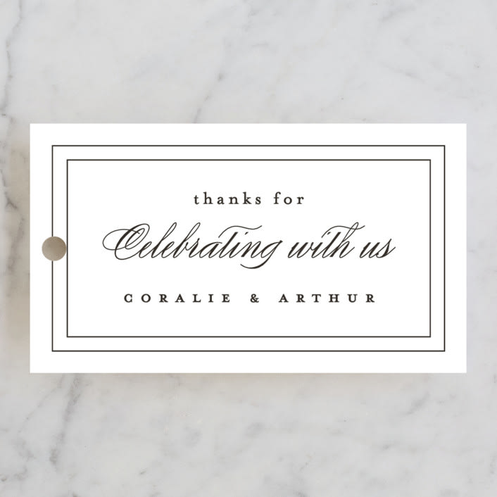 "Arcadia" - Wedding Favor Tags in Noir by Olivia Raufman - Front