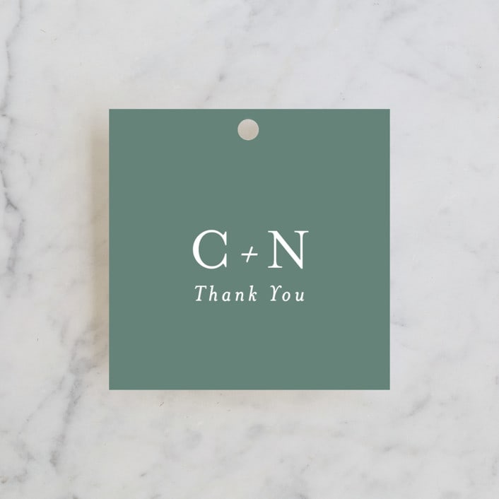 "Cascading Vine" - Wedding Favor Tags in Mist by Design Lotus - Front