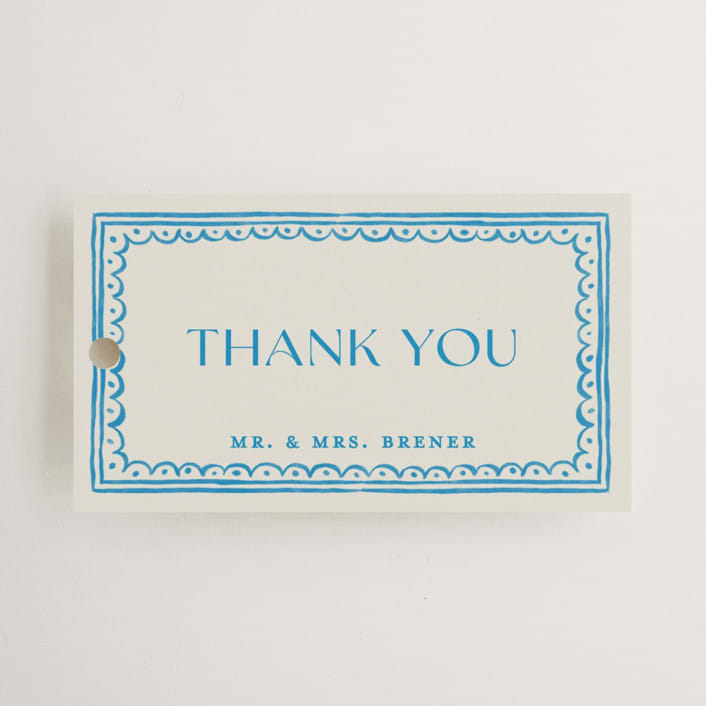 "Mediterraneo" - Wedding Favor Tags in Ocean by Pati Cascino - Front