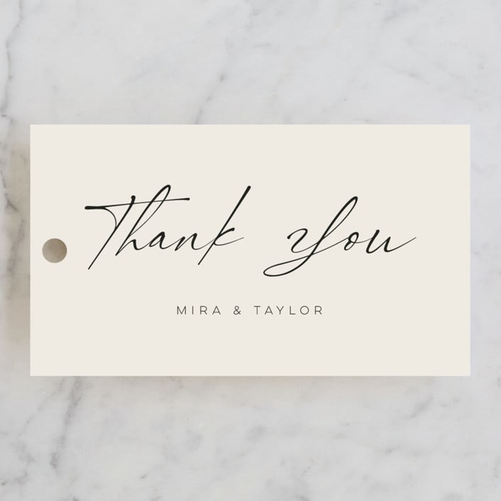 "Modernline" - Wedding Favor Tags in Cotton by April Astudillo - Front