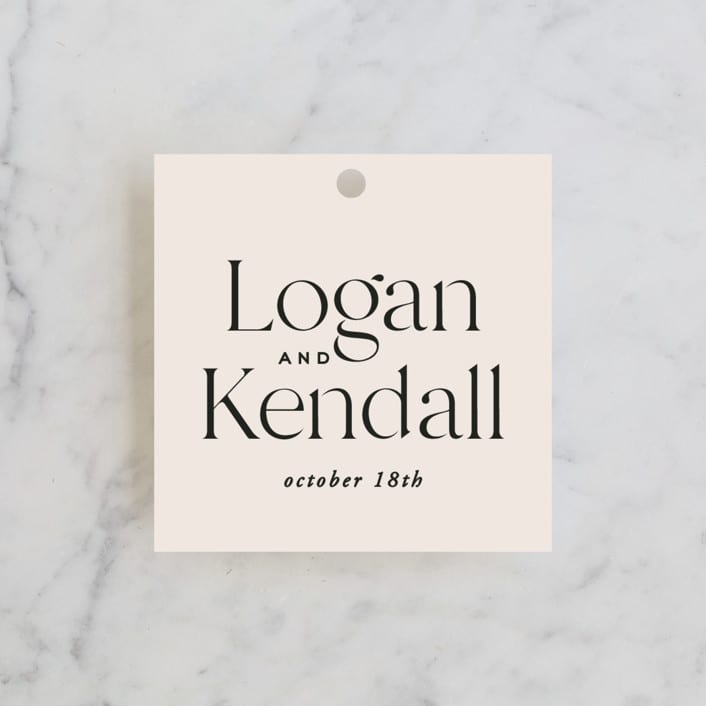 "Ivy" - Wedding Favor Tags in Ecru by Carly Reed Walker - Front