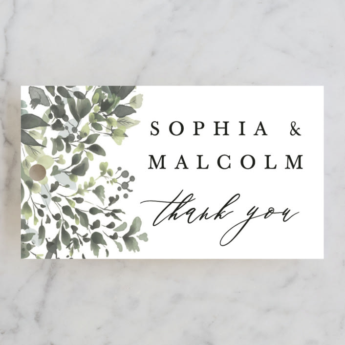 "Forever in Love" - Wedding Favor Tags in Ivy by Hannah Williams - Front