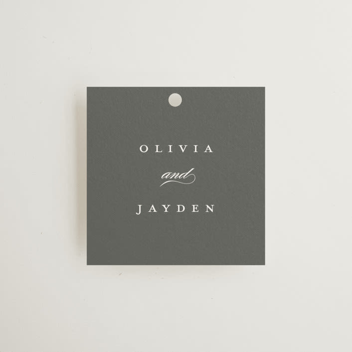 "raffiné" - Wedding Favor Tags in Obsidian by Benita Crandall - Front