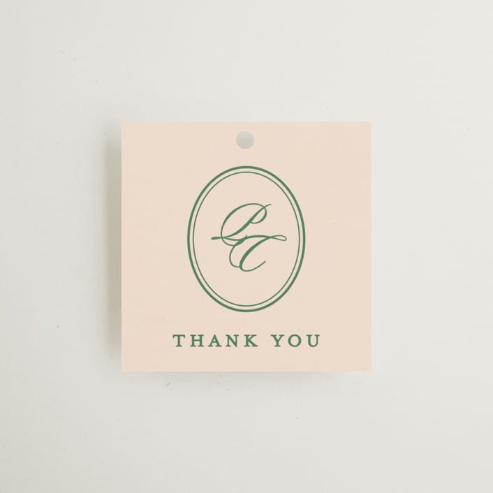 "Scripted" - Wedding Favor Tags in Emerald by Creo Study - Front