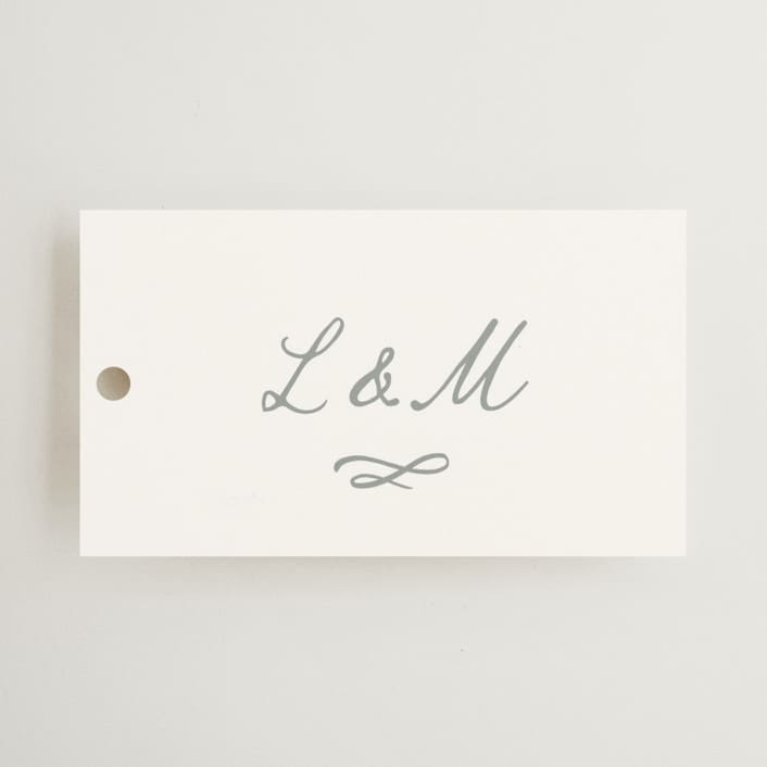 "signature monogram" - Wedding Favor Tags in Sage by Sara Hicks Malone - Front
