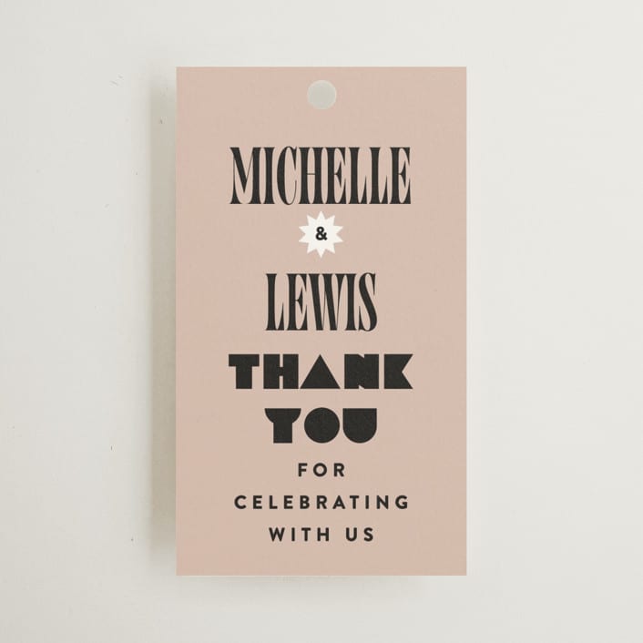 "Bold Stack" - Wedding Favor Tags in Noir by Alethea and Ruth - Front