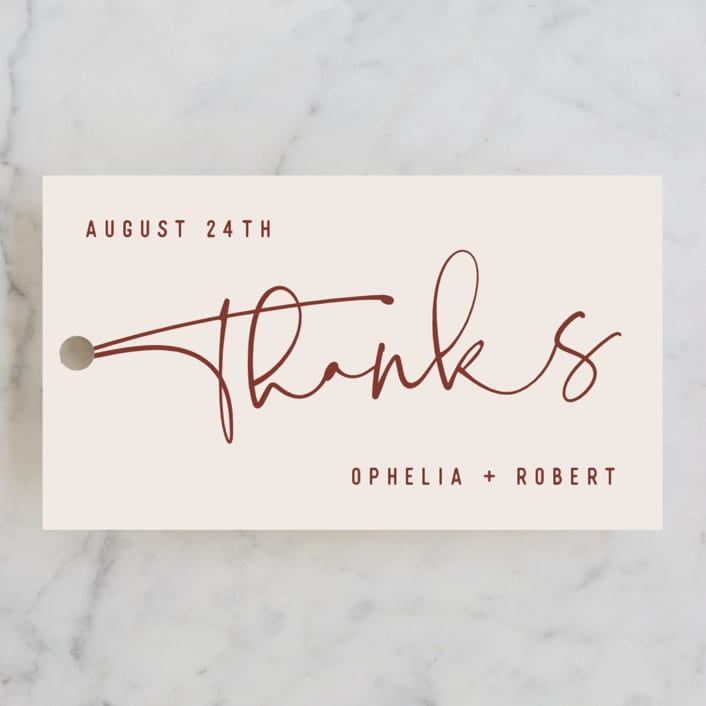 "Millennial" - Wedding Favor Tags in Rose by Hooray Creative - Front