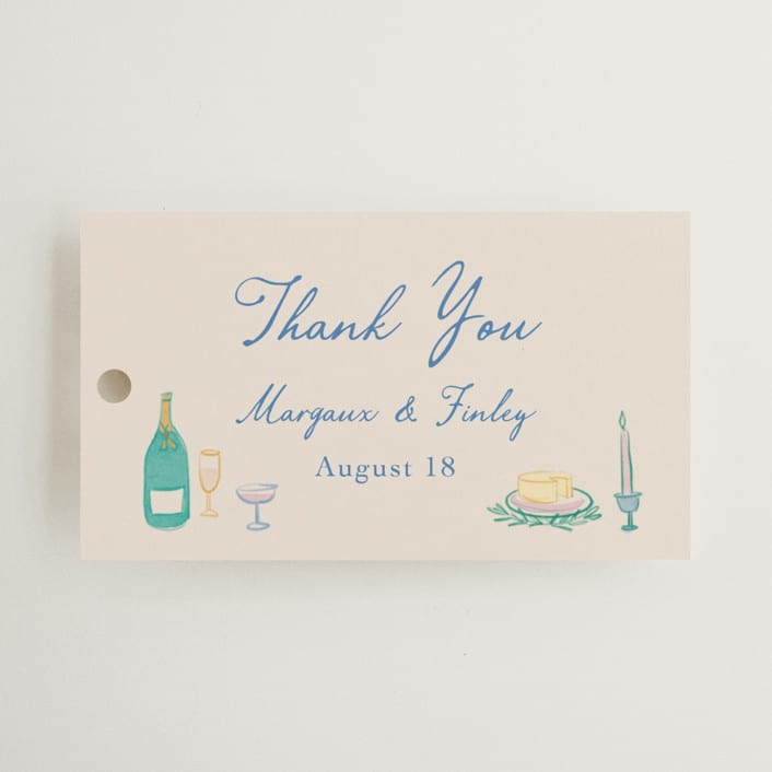 "Dining" - Wedding Favor Tags in Pastel by Elly - Front