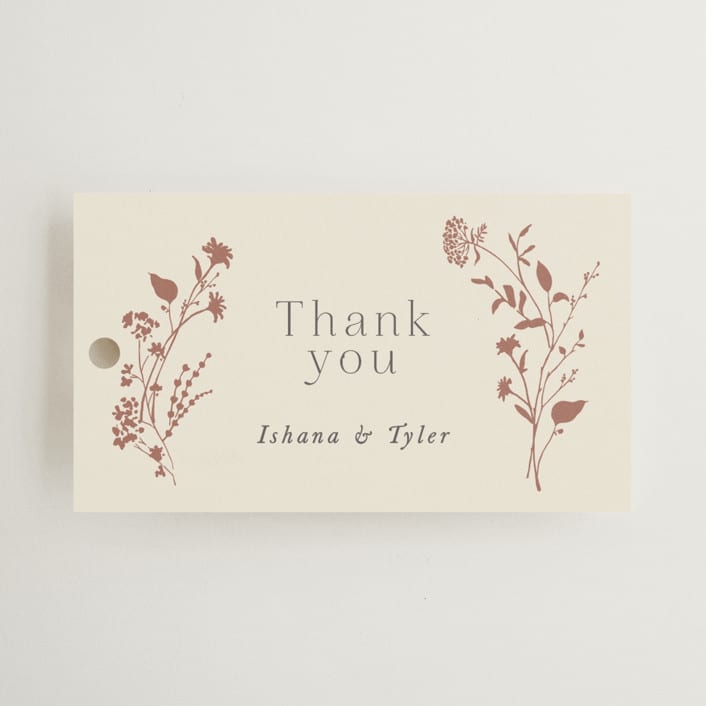"Queen Anne's Lace" - Wedding Favor Tags in Creme Brulee by Jennifer Wick - Front