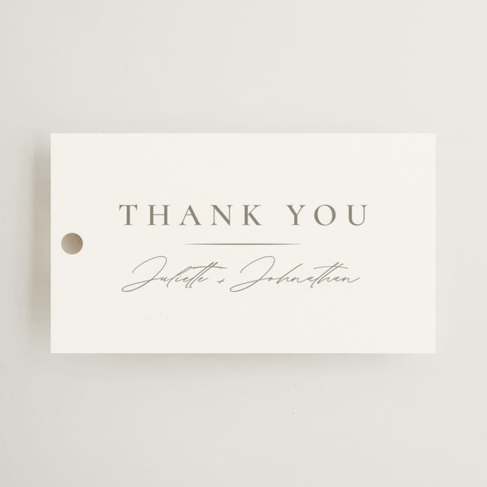 "Classic Line Frame" - Wedding Favor Tags in Silk by Wildfield Paper Co - Front