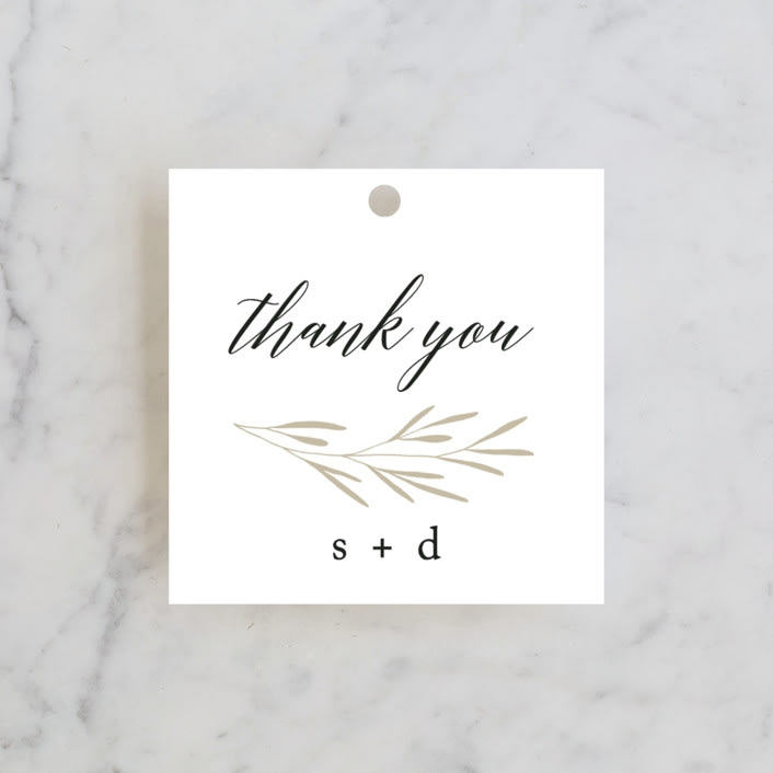 "Gilded Leaves" - Wedding Favor Tags in Classic White by Kelly Schmidt - Front