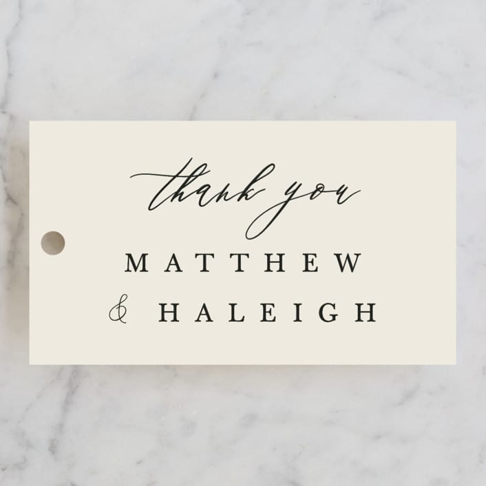 "Tilted Script" - Wedding Favor Tags in Ivory by Hannah Williams - Front