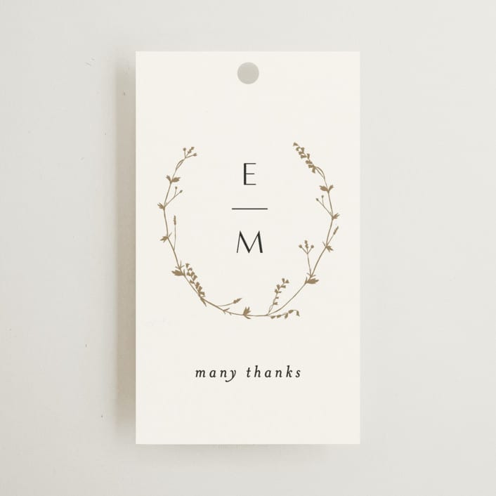 "Vine Wrap" - Wedding Favor Tags in Cotton by Amy Kross - Front