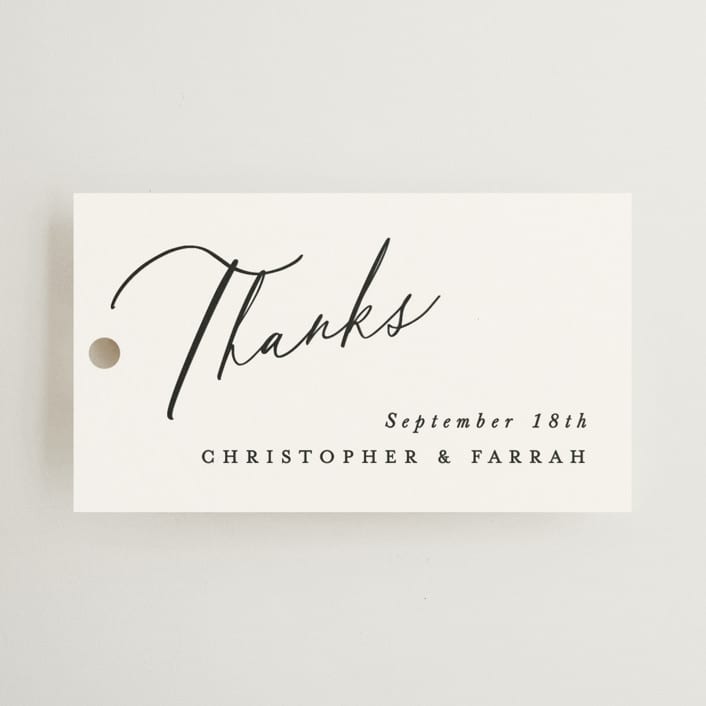 "Beautifully Scripted" - Wedding Favor Tags in Pearl by Hooray Creative - Front