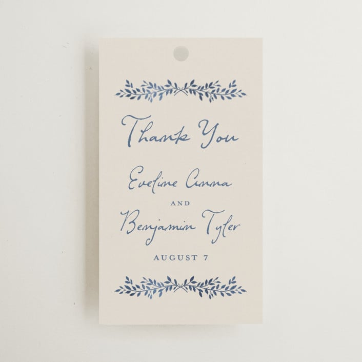 "Pavilion" - Wedding Favor Tags in Navy by Petra Kern - Front