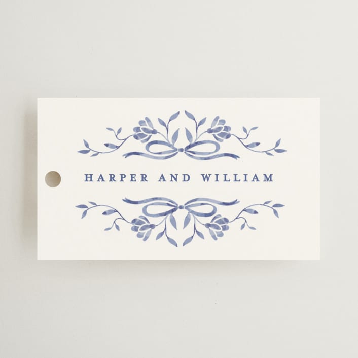 "Daisy Toile" - Wedding Favor Tags in Willow by Susan Zinader - Front