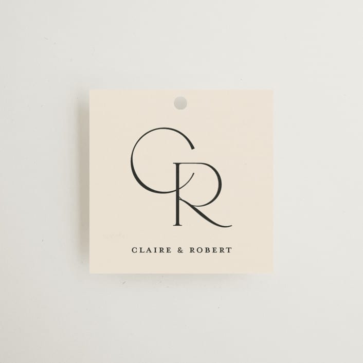 "Edge" - Wedding Favor Tags in Linen by Kelly Schmidt - Front