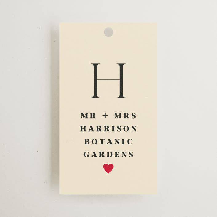"Pair of Hearts from Disney's Alice In Wonderland" - Wedding Favor Tags in Ruby by Baumbirdy - Front