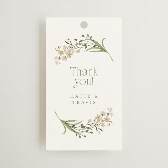 "delicate buds" - Wedding Favor Tags in Olive by Jennifer Wick - Front