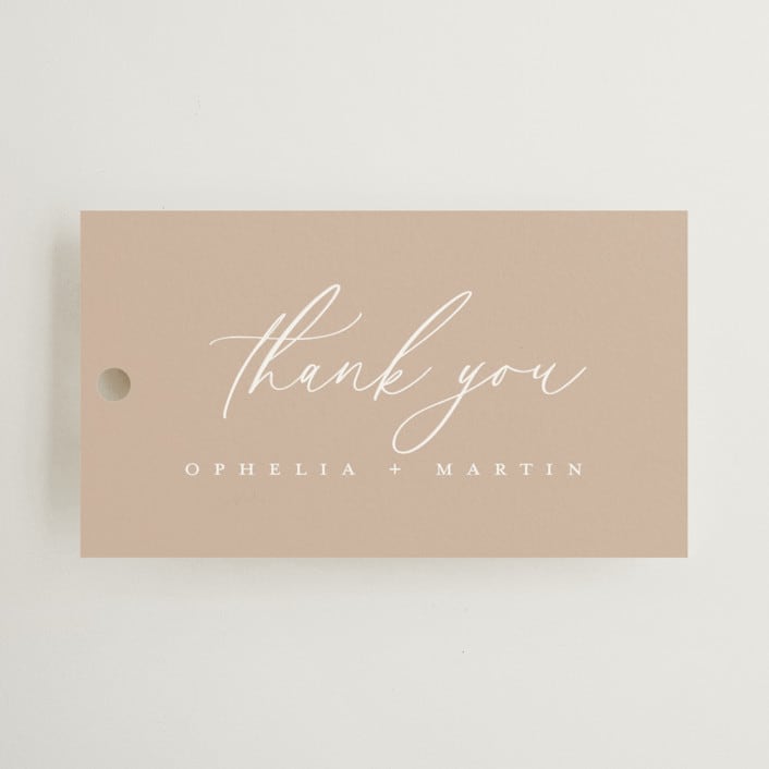 "Ophelia" - Wedding Favor Tags in Dusty Rose by Kelly Schmidt - Front