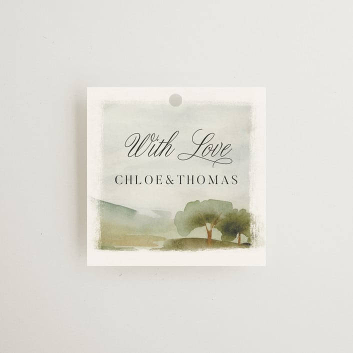 "Countryside" - Wedding Favor Tags in Emerald by Petra Kern - Front