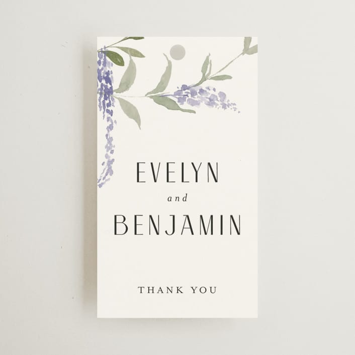 "Enchanted Evening" - Wedding Favor Tags in Lavender by Design Lotus - Front