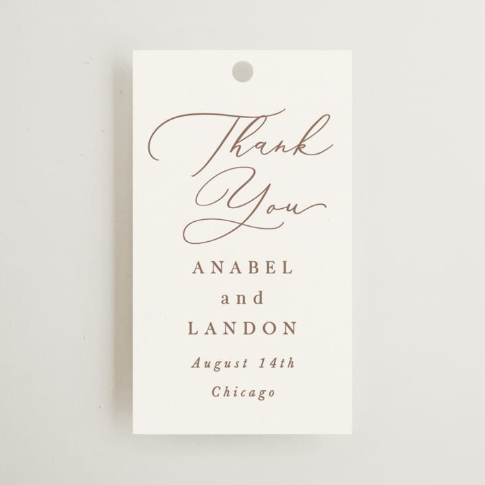 "Luxe script" - Wedding Favor Tags in Pearl by Hooray Creative - Front