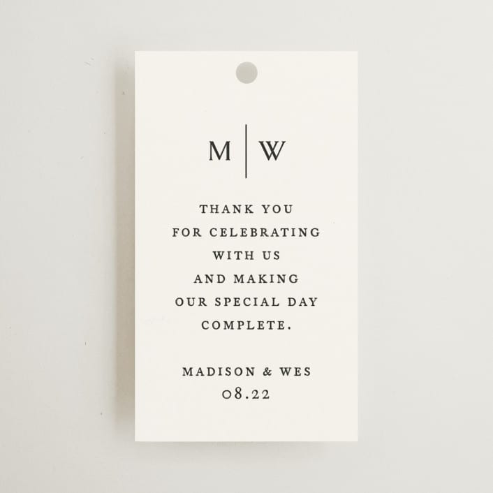 "Align" - Wedding Favor Tags in Cotton by Jennifer Postorino - Front