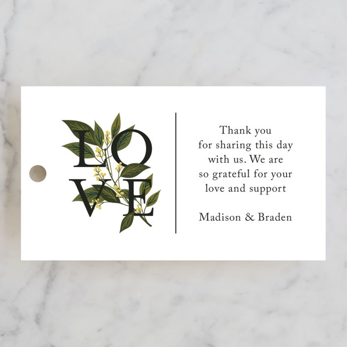 "Conservatory" - Wedding Favor Tags in Honeysuckle by Jennifer Postorino - Front