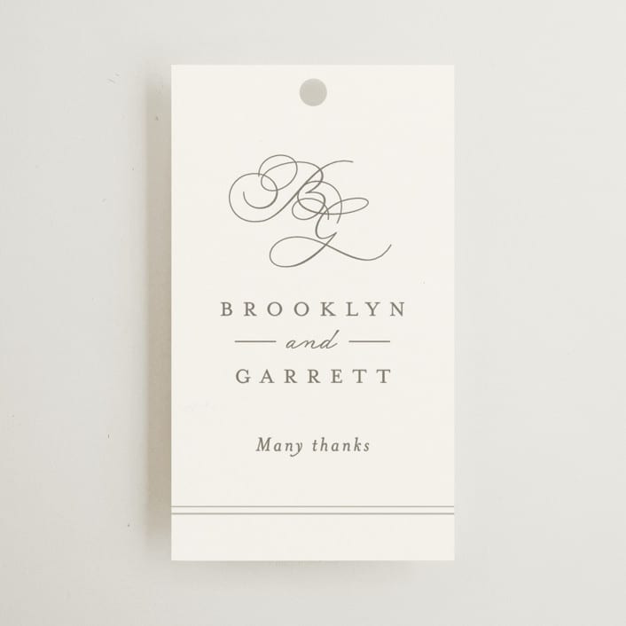 "Overlapping" - Wedding Favor Tags in Cotton by Amy Kross - Front