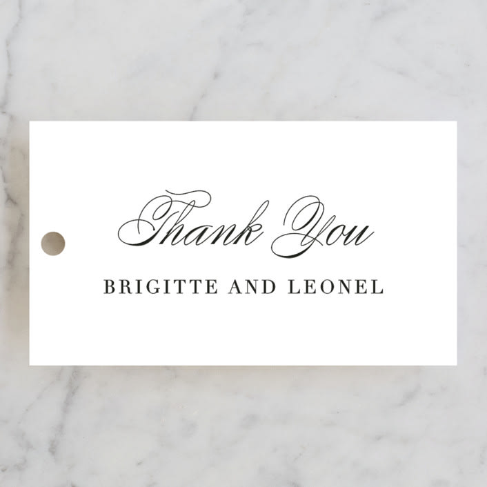 "One and Only" - Wedding Favor Tags in Classic Bride by Design Lotus - Front