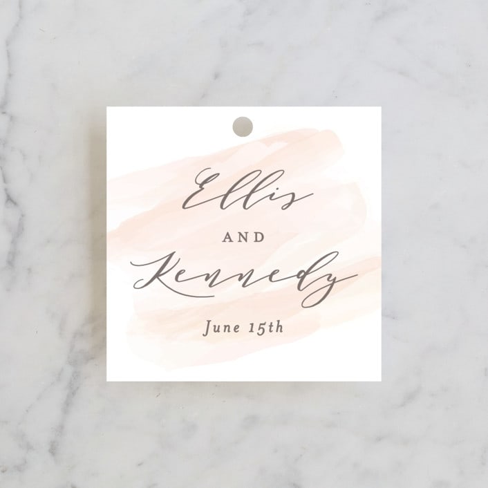 "Sophisticated script" - Wedding Favor Tags in Blush by Hooray Creative - Front