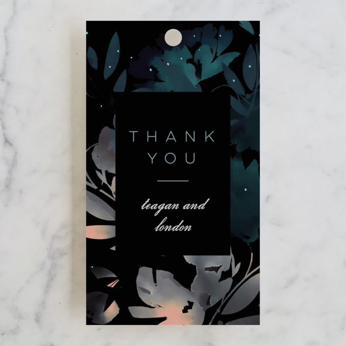 "Midnight Garden" - Wedding Favor Tags in Midnight by Lori Wemple - Front