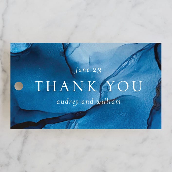 "blue tides" - Wedding Favor Tags in Sea Blue by Erin Deegan - Front