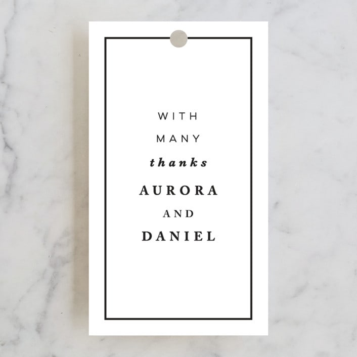 "Prelude" - Wedding Favor Tags in Vanilla by Nazia Hyder - Front