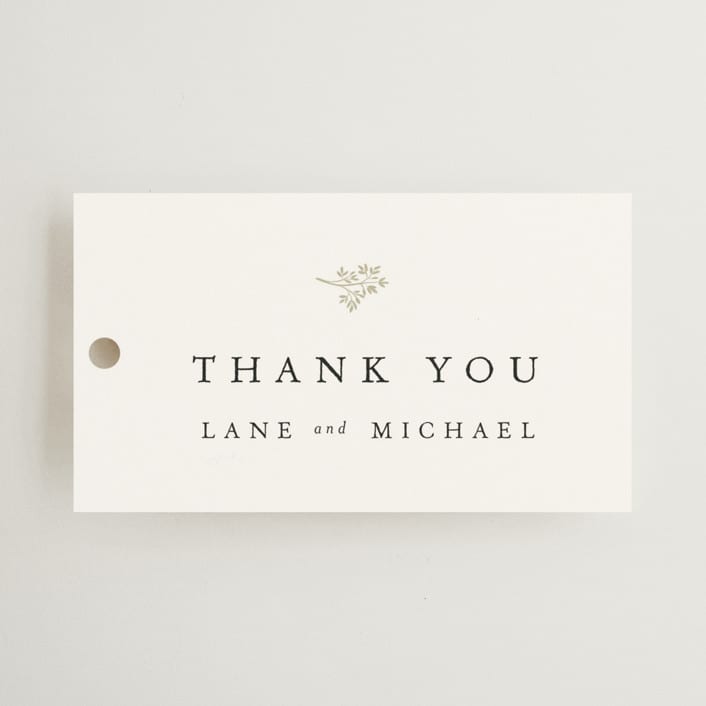 "Sense and Sensibility" - Wedding Favor Tags in Cloud by Design Lotus - Front