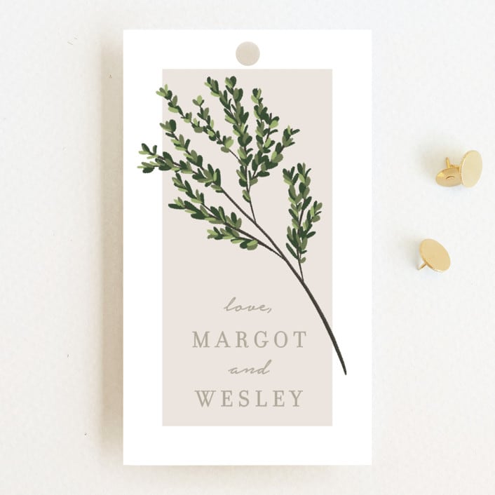 "Watermark" - Wedding Favor Tags in Cypress by Kaydi Bishop - Front